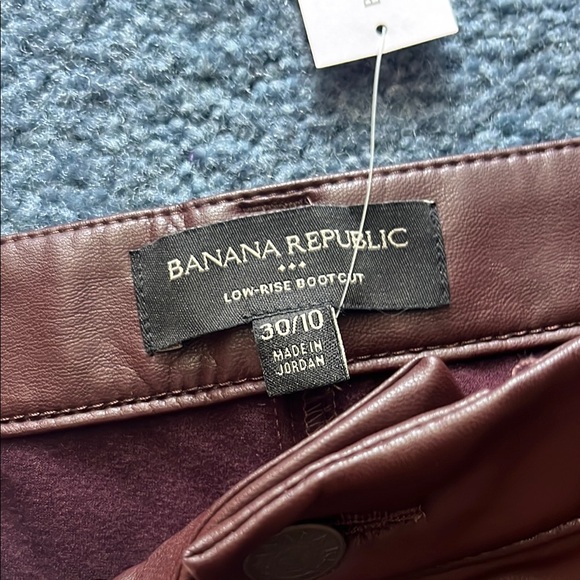 Banana Republic Brown VEGAN LEATHER LOW-RISE BOOTCUT PANT - Picture 3 of 6
